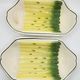 Salins earthenware slip dish decorated with asparagus, French, yellow and green, 20th century