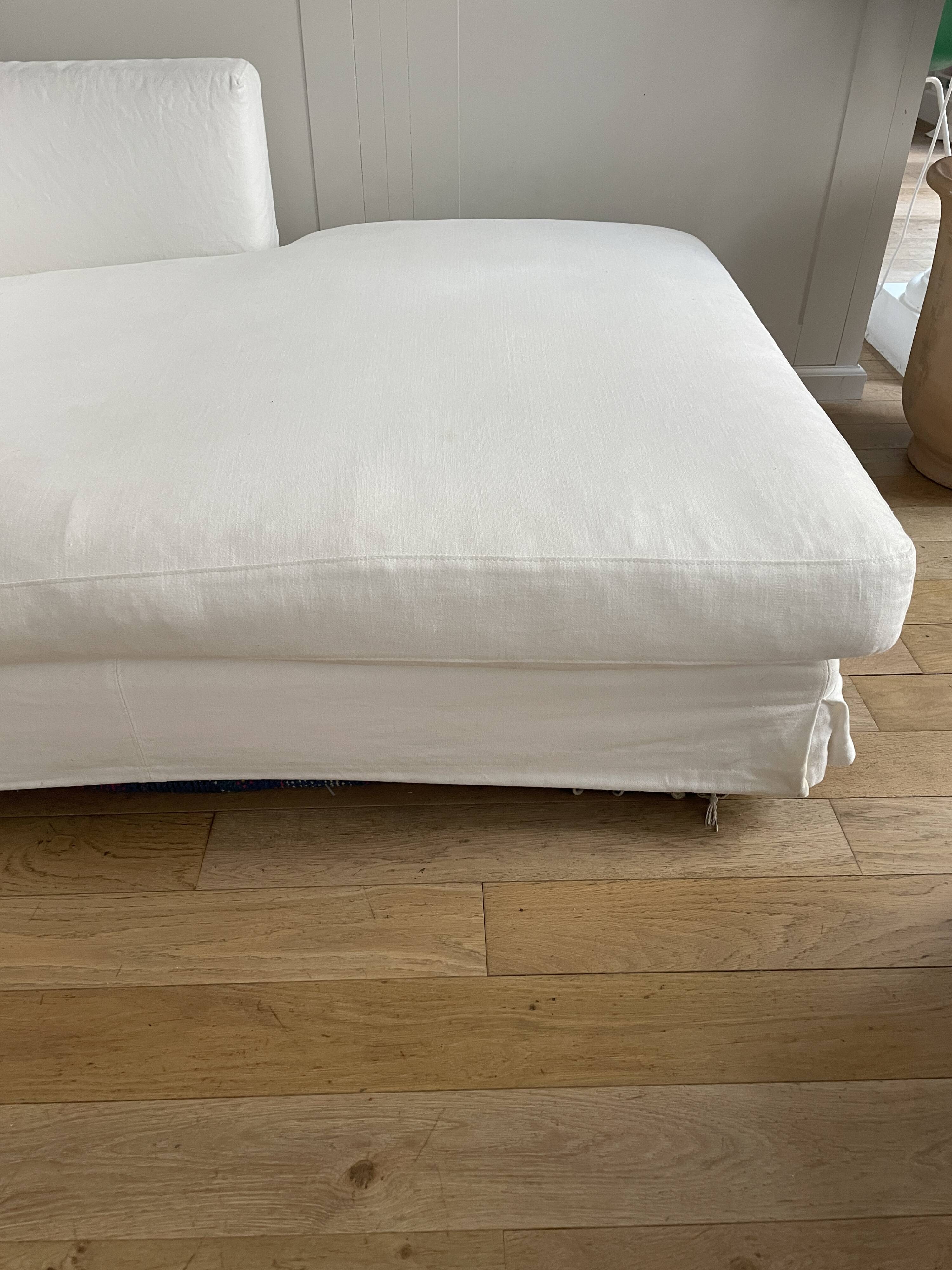 Méridienne en coton blanc Karma