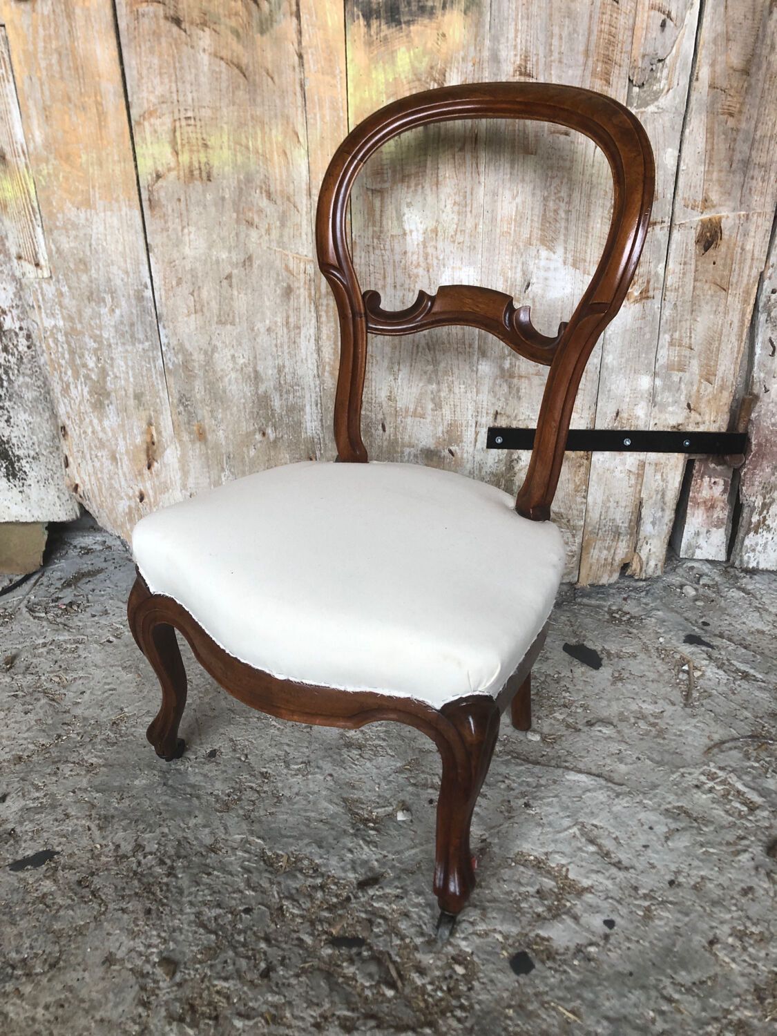Louis XV style chair in cherry wood and fabric