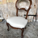 Louis XV style chair in cherry wood and fabric