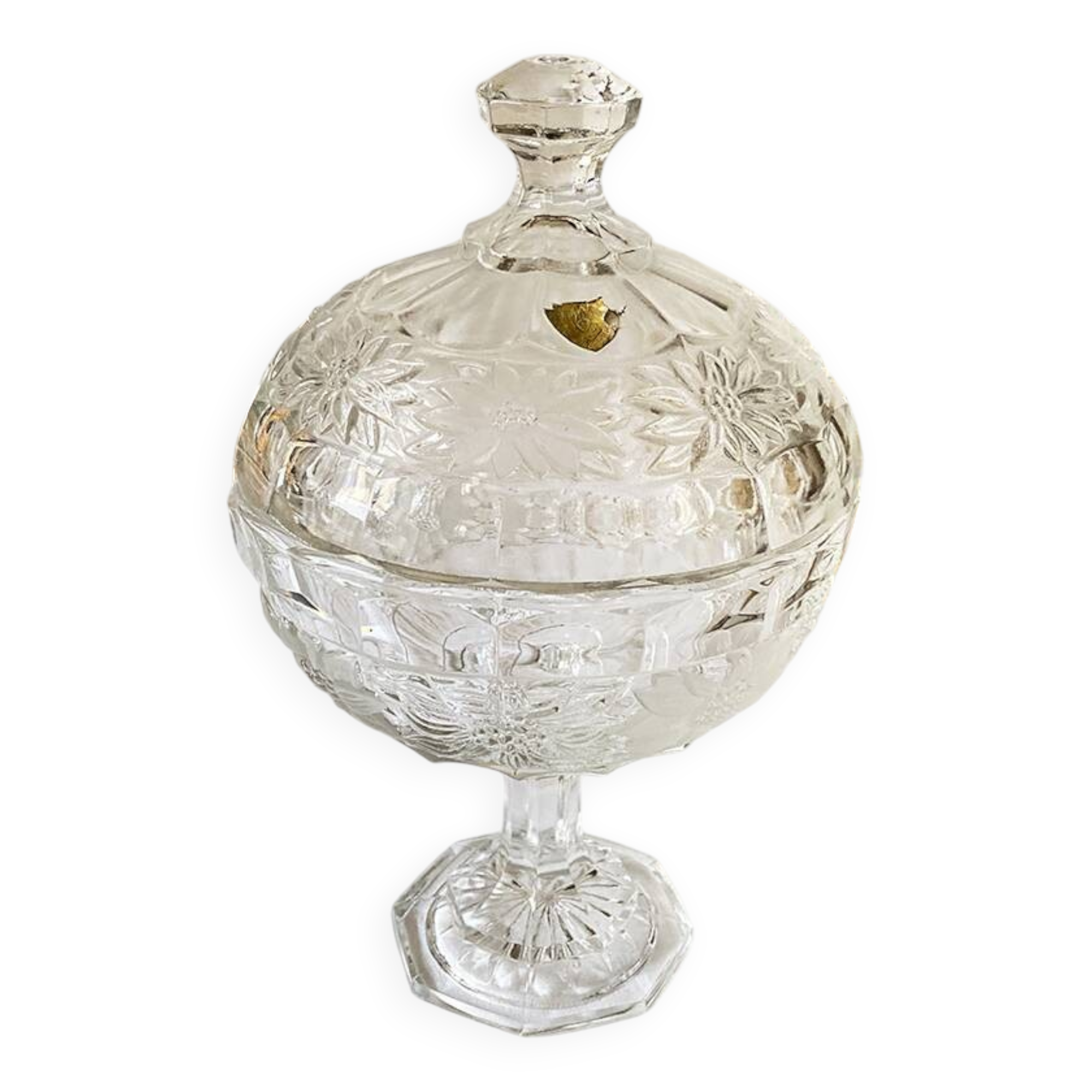 Genuine Bohemian crystal candy box, Czechoslovakia, 1950s-60s