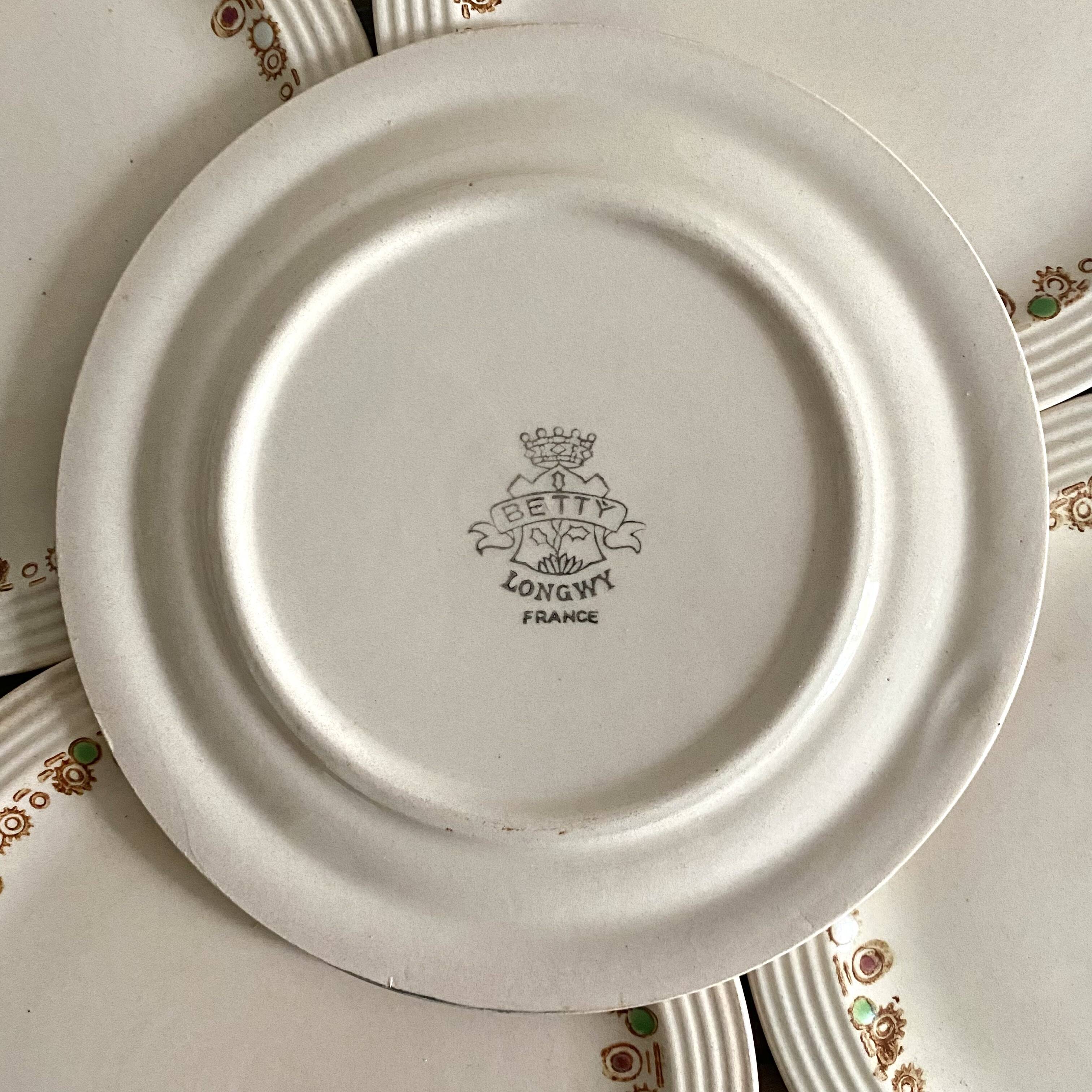 Longwy Art Deco Betty dessert plates