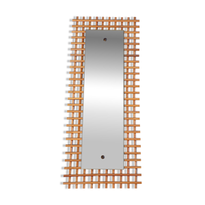 miroir vintage en rotin