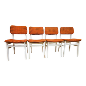 Lot de 4 chaises scandinaves 1970