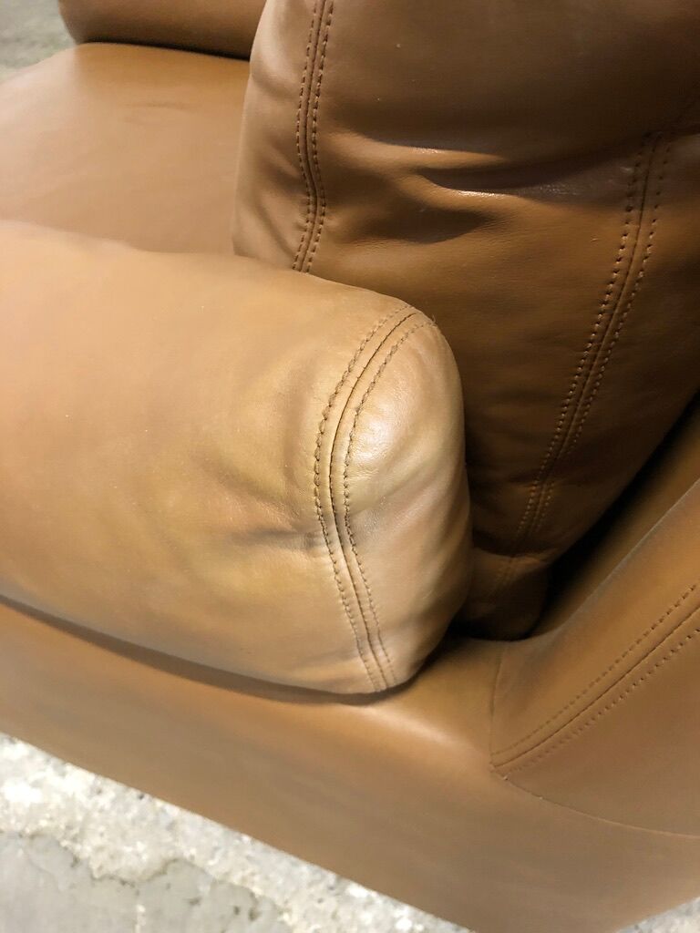 Vintage leather living room set by Edelhard Harlis for Mobilier International, California 1955