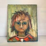 Oil portrait painting on canvas signed