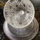 Bell with its vintage glass plate dimension: height -13cm- diameter plate -22.5cm-