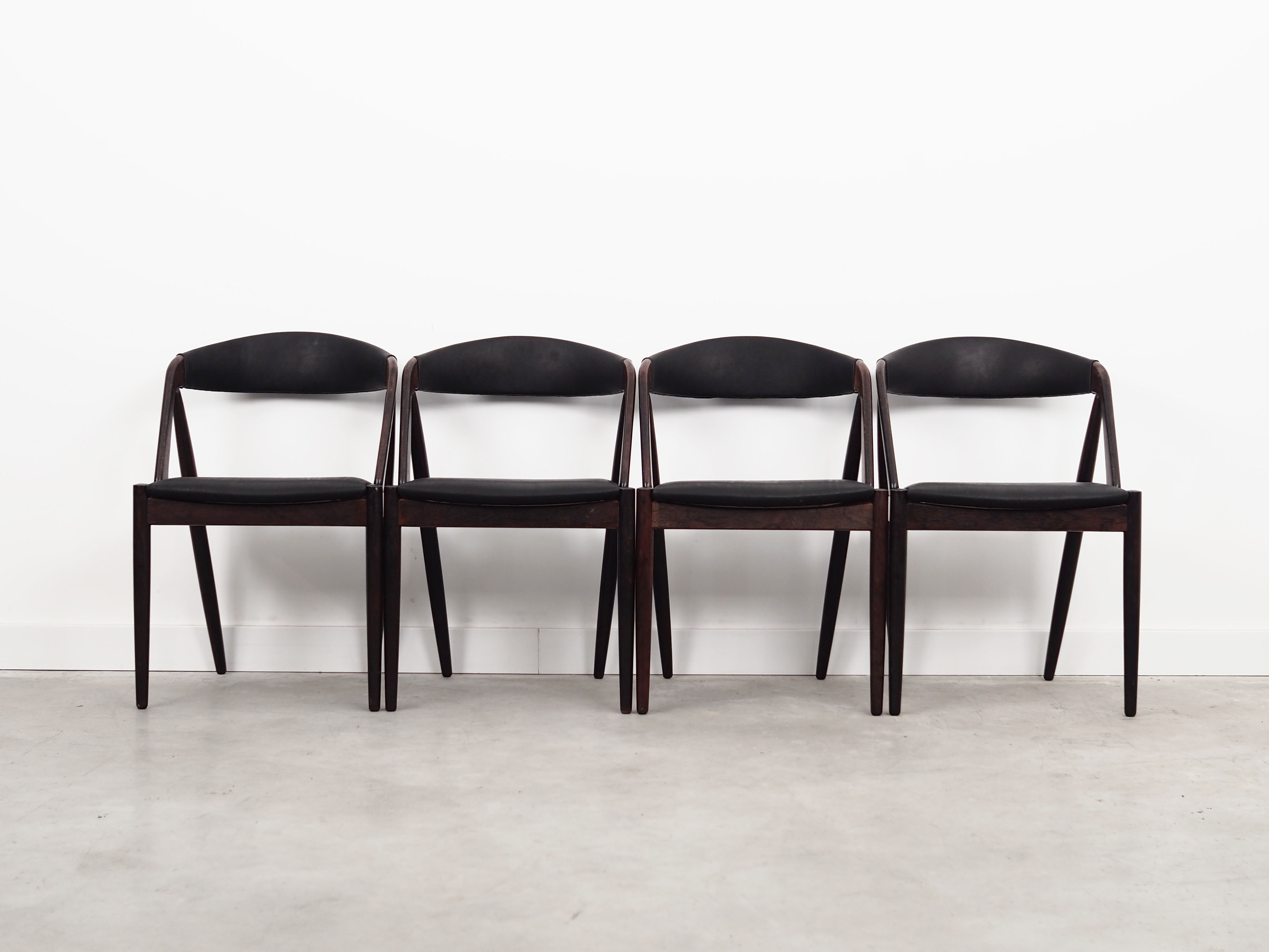Lot de 4 chaises en palissandre, design danois, années 1970, Kai Kristiansen