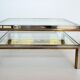 Coffee table in brass and chrome with folding top compartment to House Jansen 1970 s