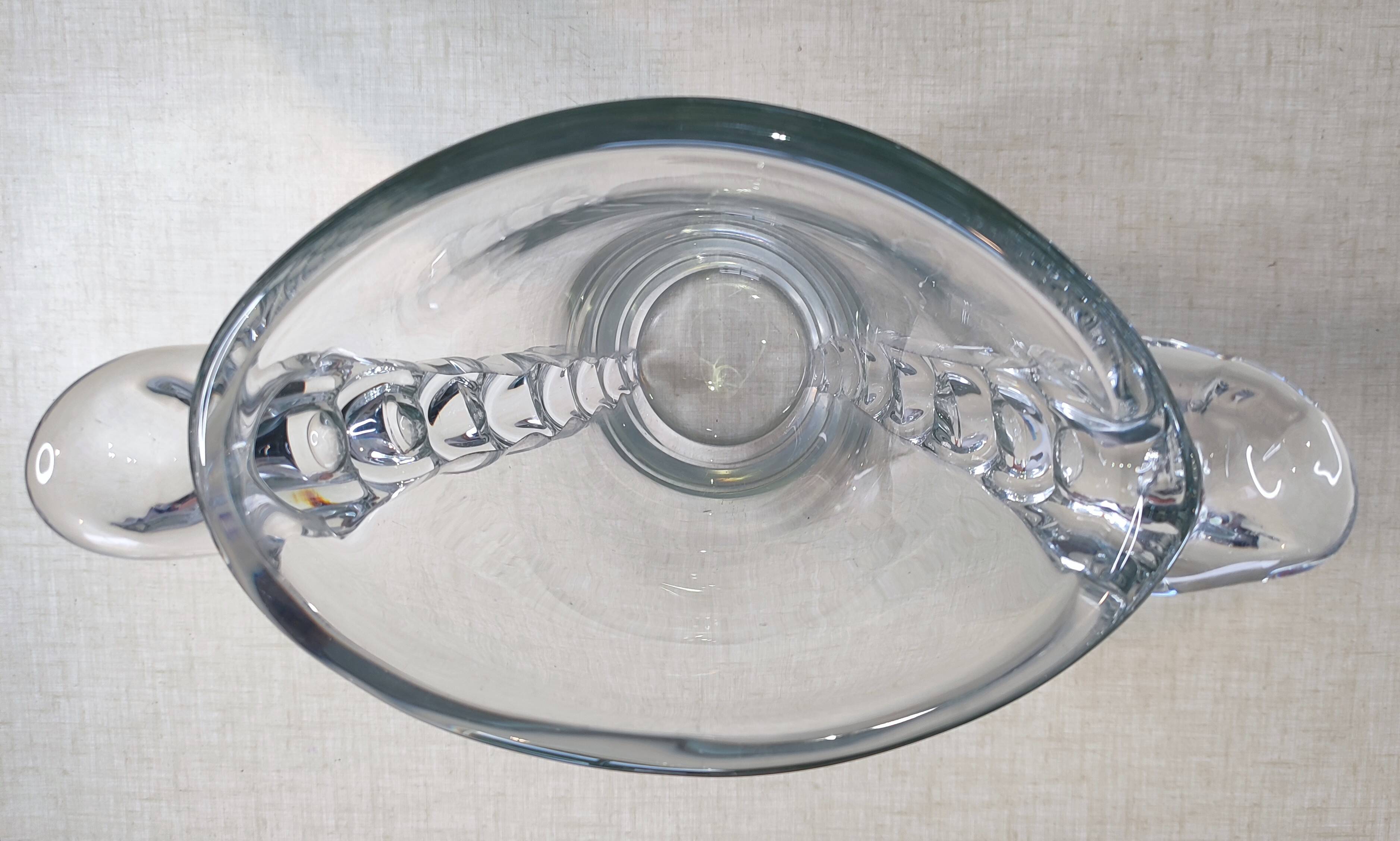 Large oval crystal vase