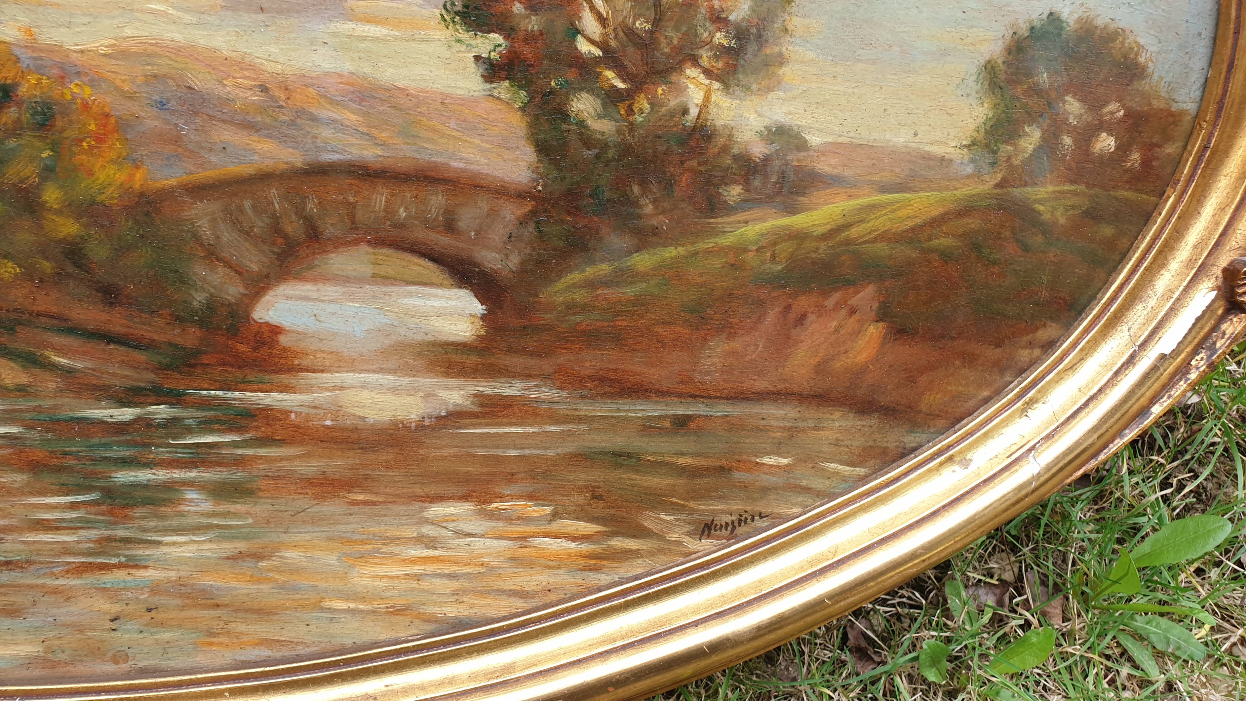 Huile sur panneau art déco