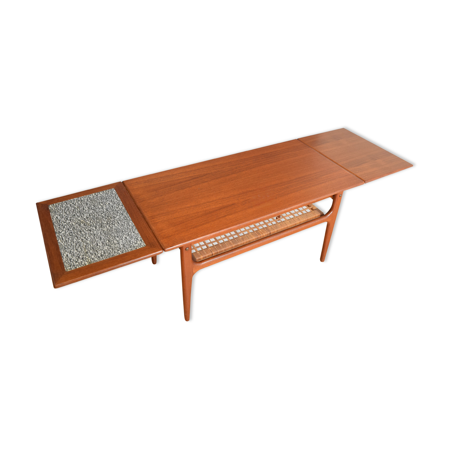 Restored Danish Teak Retro Trioh Draw Leaf Coffee Table