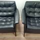 Pair of leather Danish chairs