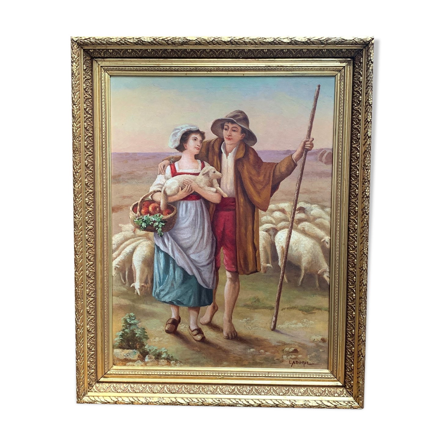 Tableau "Scène Romantique"- Fin du 19ème siècle