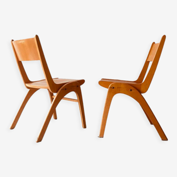Ensemble de 2 chaises danoises, années 1960
