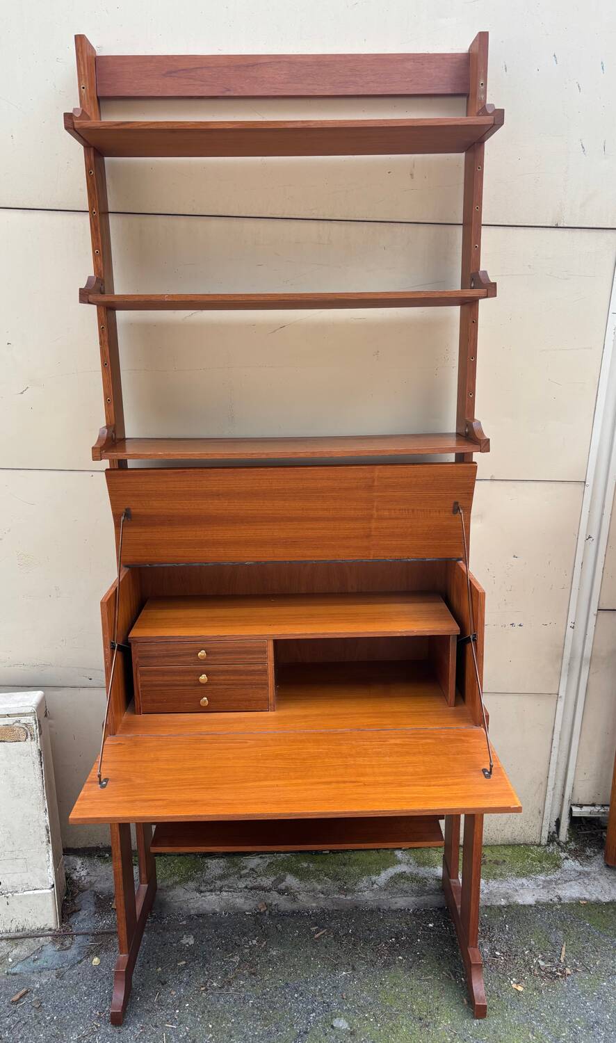 Vintage teak shelf/secretary