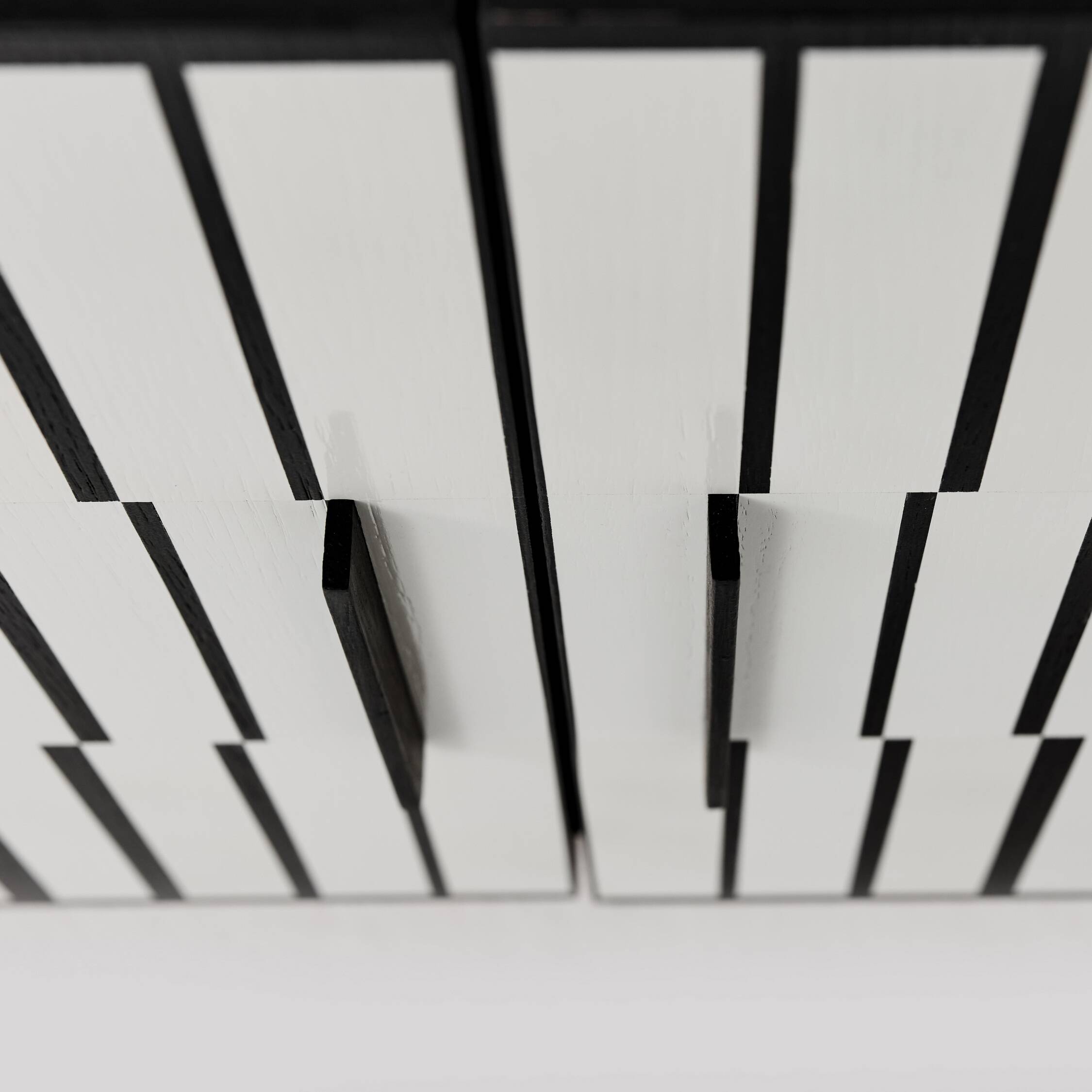 Vintage Sideboard with Hand-Painted Op-Art Pattern, 1970s.
