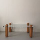 coffee table thick glass, italy 1970