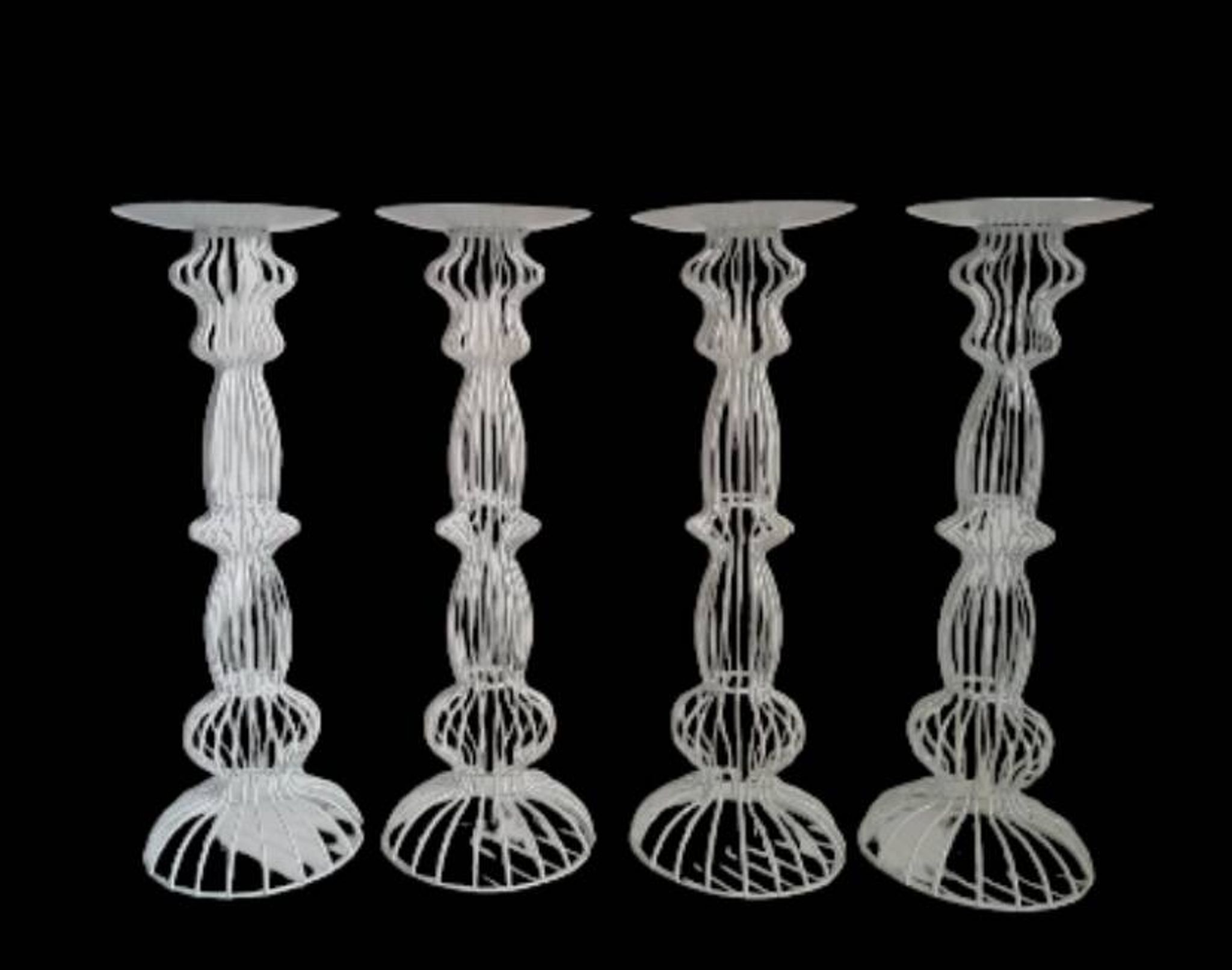 4 contemporary design wire candle holders