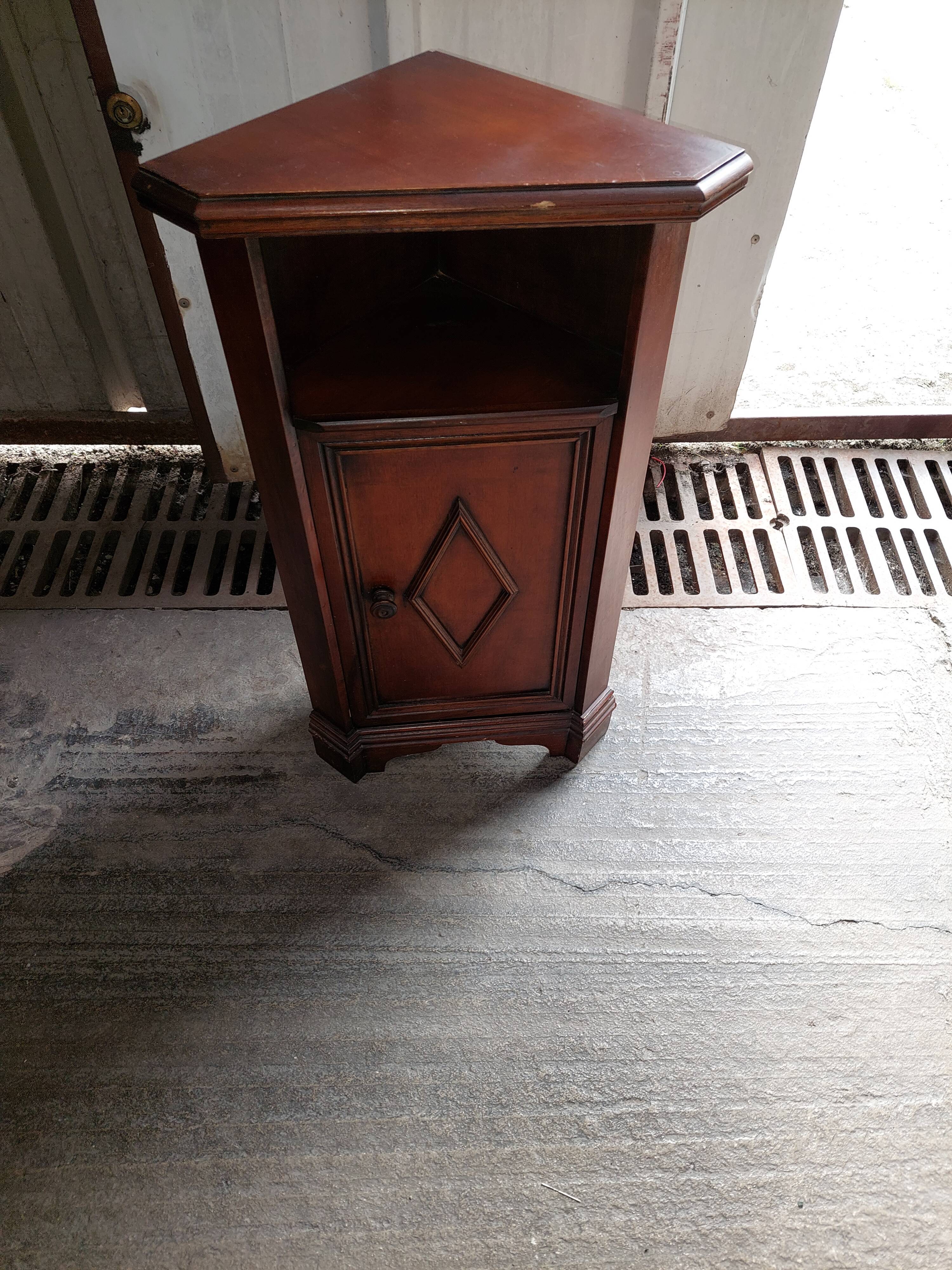 Small corner furniture in vintage wood used