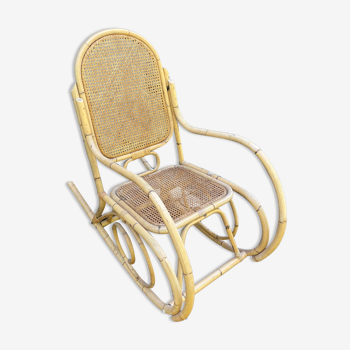 Rocking chair in canning and rattan