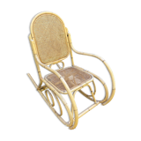 Rocking chair en cannage et rotin