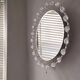 Large circular Boho wall lights with mirror in melted ice acrylic, 1970s