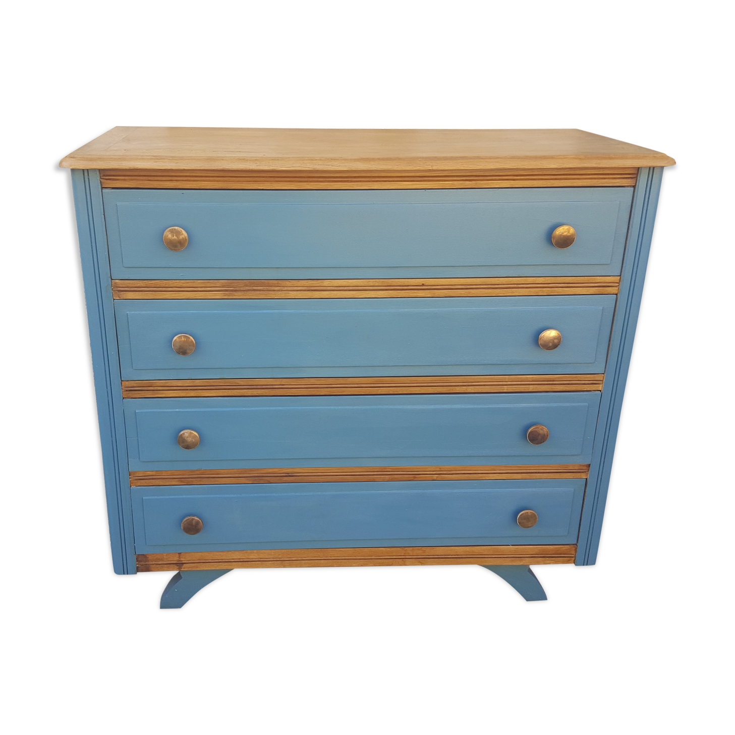 Vintage blue and wood dresser