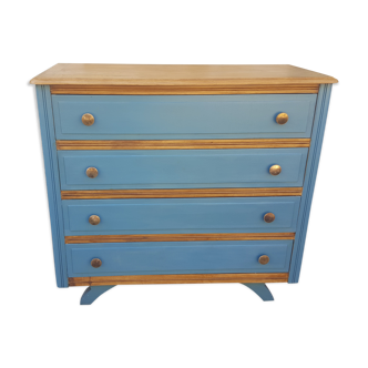 Vintage blue and wood dresser