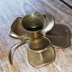 Brass candle holder copper color in the shape of a flower, Vintage