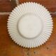 Antique Pendant Lamp Opaline White Saucer Shape Ribbed Vintage