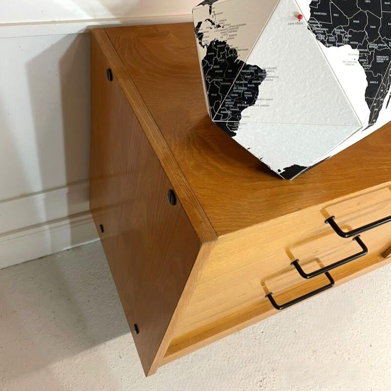 Vintage low sideboard set with matching wall unit.