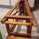 Old vintage wooden painter's stepladder
