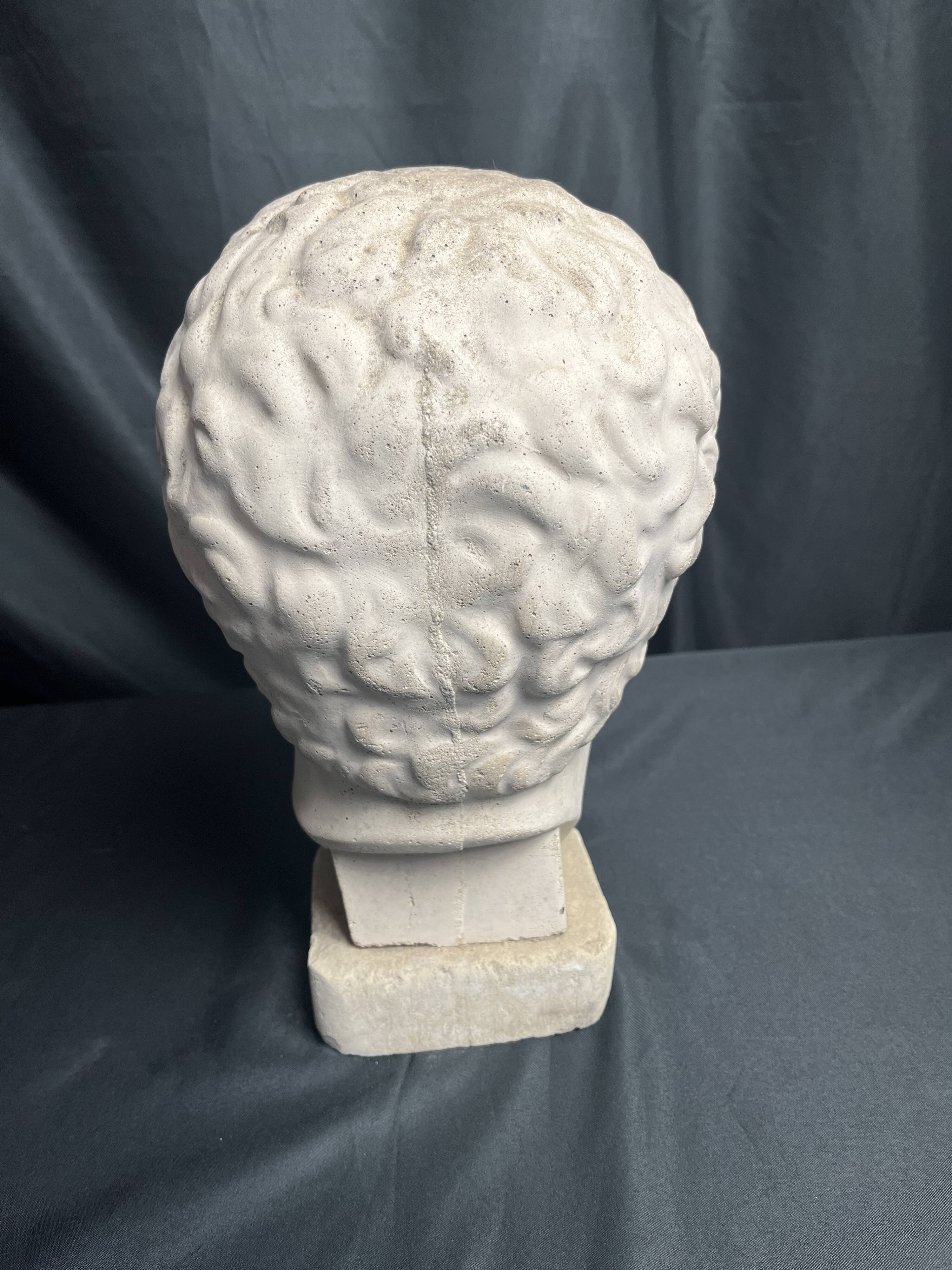 Antique Hermes head sculpture, patinated plaster, mid-20th century