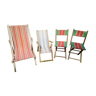 Set of 2 Chilean folding women and 2 folding chairs in vintage canvas 1970