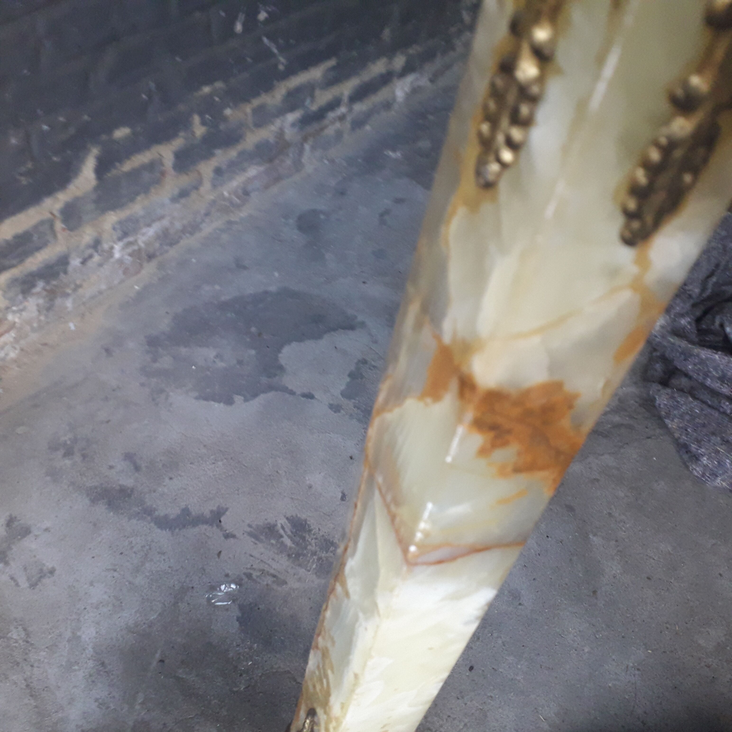 Italian coat rack brass and onyx