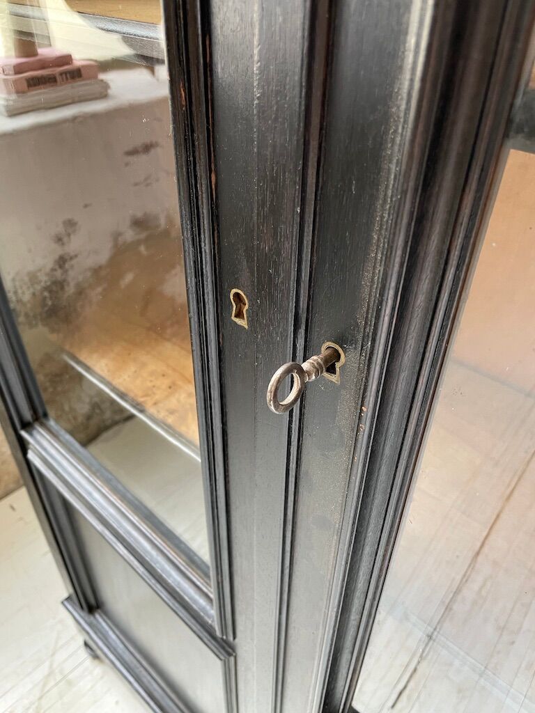 Napoleon 3 walnut window glass cabinet