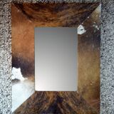 Cowhide mirror