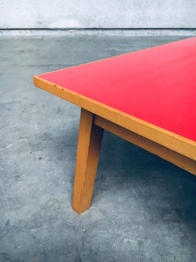Mid-Century Red Coffee Table, Belgium, 1950s