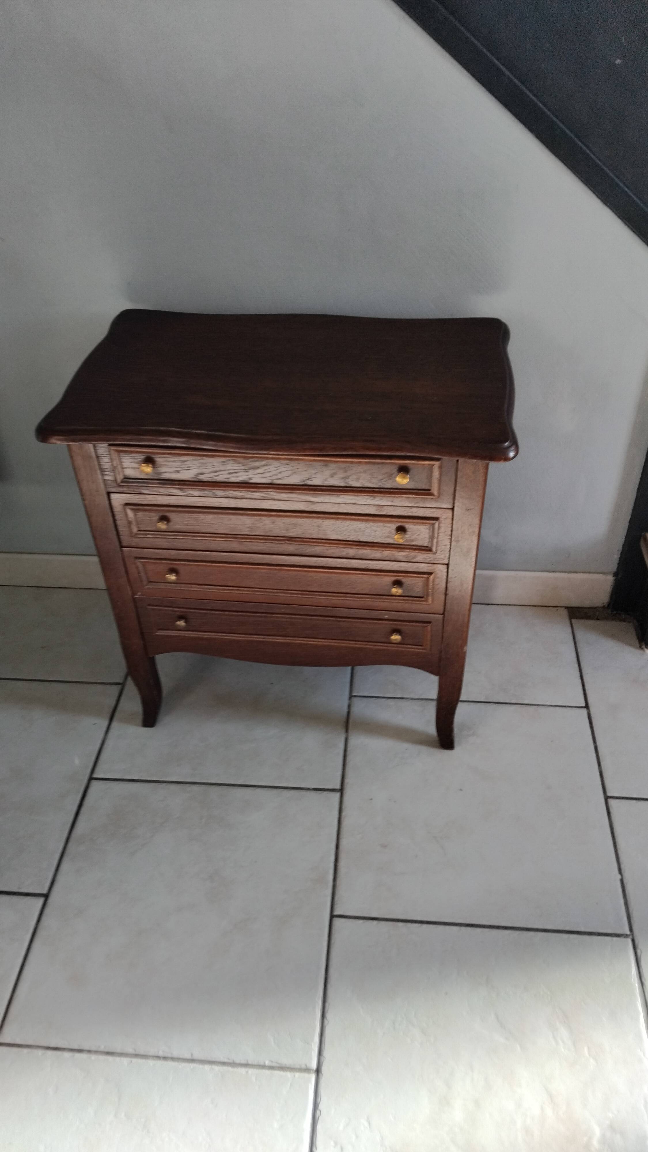 Vintage solid oak low cabinet dresser