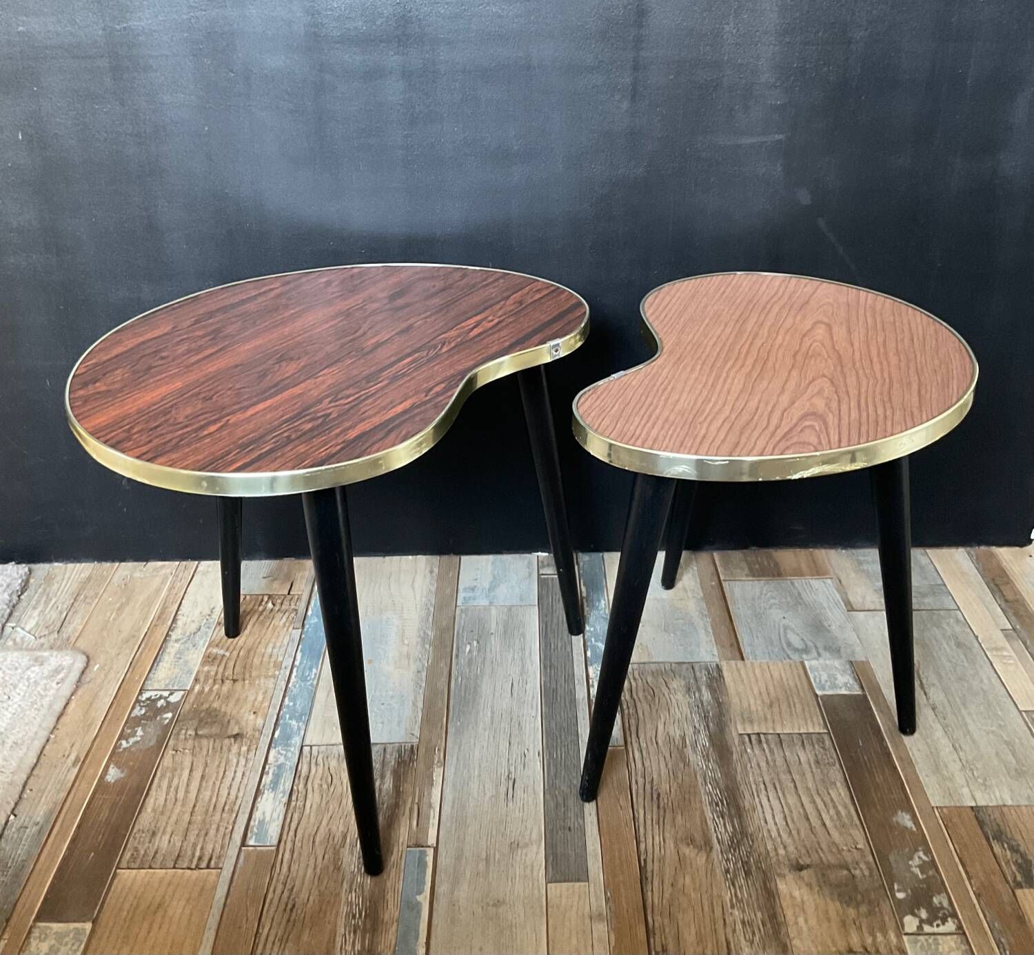 Duo of wooden and Formica coffee tables from the 60s and 70s