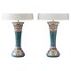 Pair of hand-painted ceramic table lamps in Dutch Art Nouveau–Art Deco style, 1910–1917.