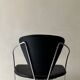 Cantilever wire chair in metal and black leather - Linda de Arrben, Italy 80