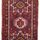 Ancient persian carpet karajeh handmade 66cm x 110cm 1920s, 1c745