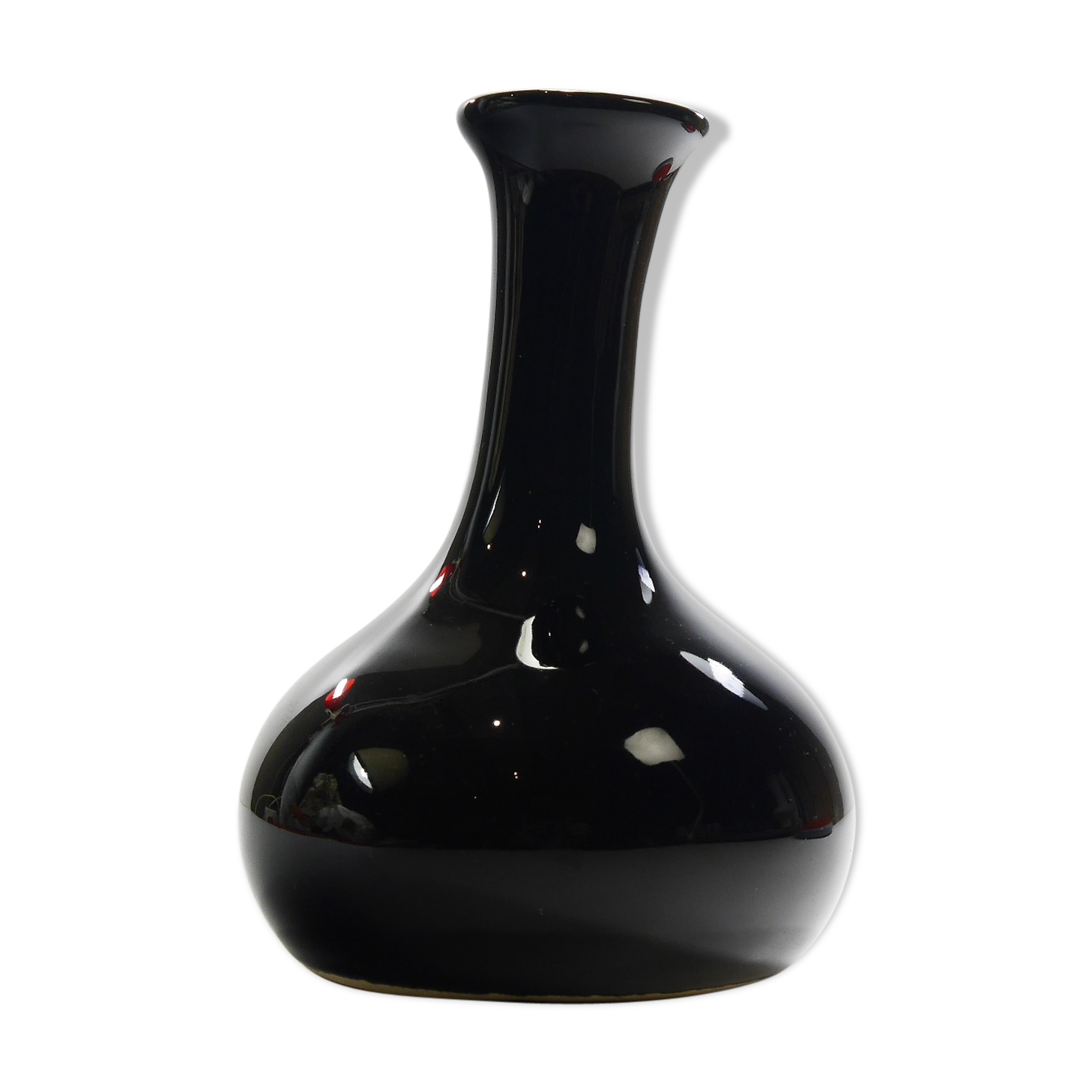 Black ceramic vase