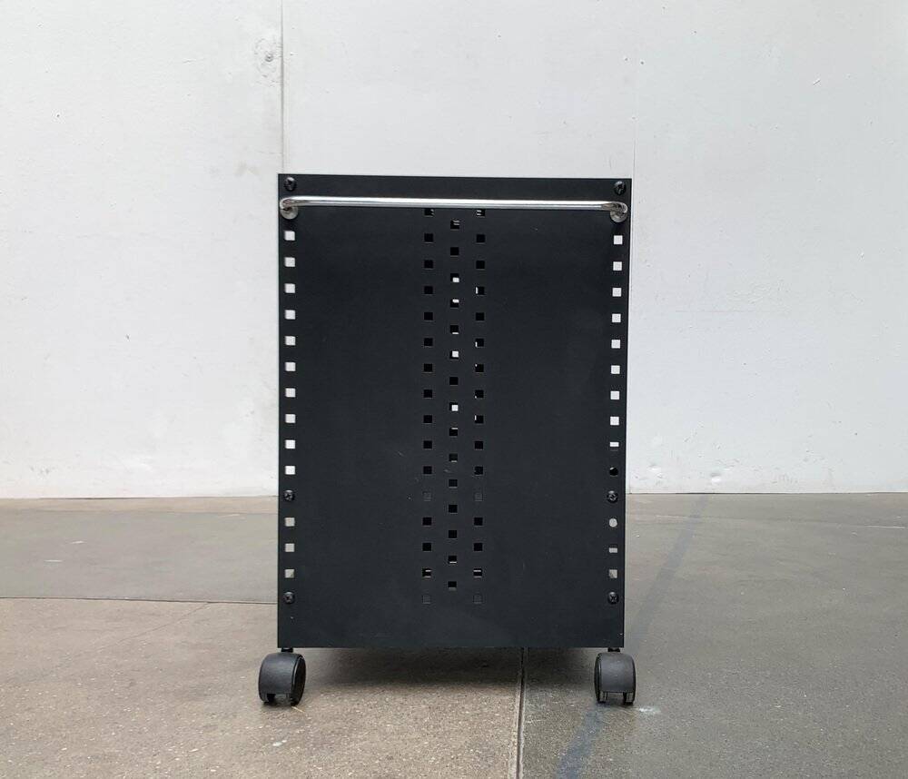 Postmodern perforated metal service trolley, 1980s
