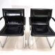 2 leather and chrome metal armchairs Matteo Grassi, 1970