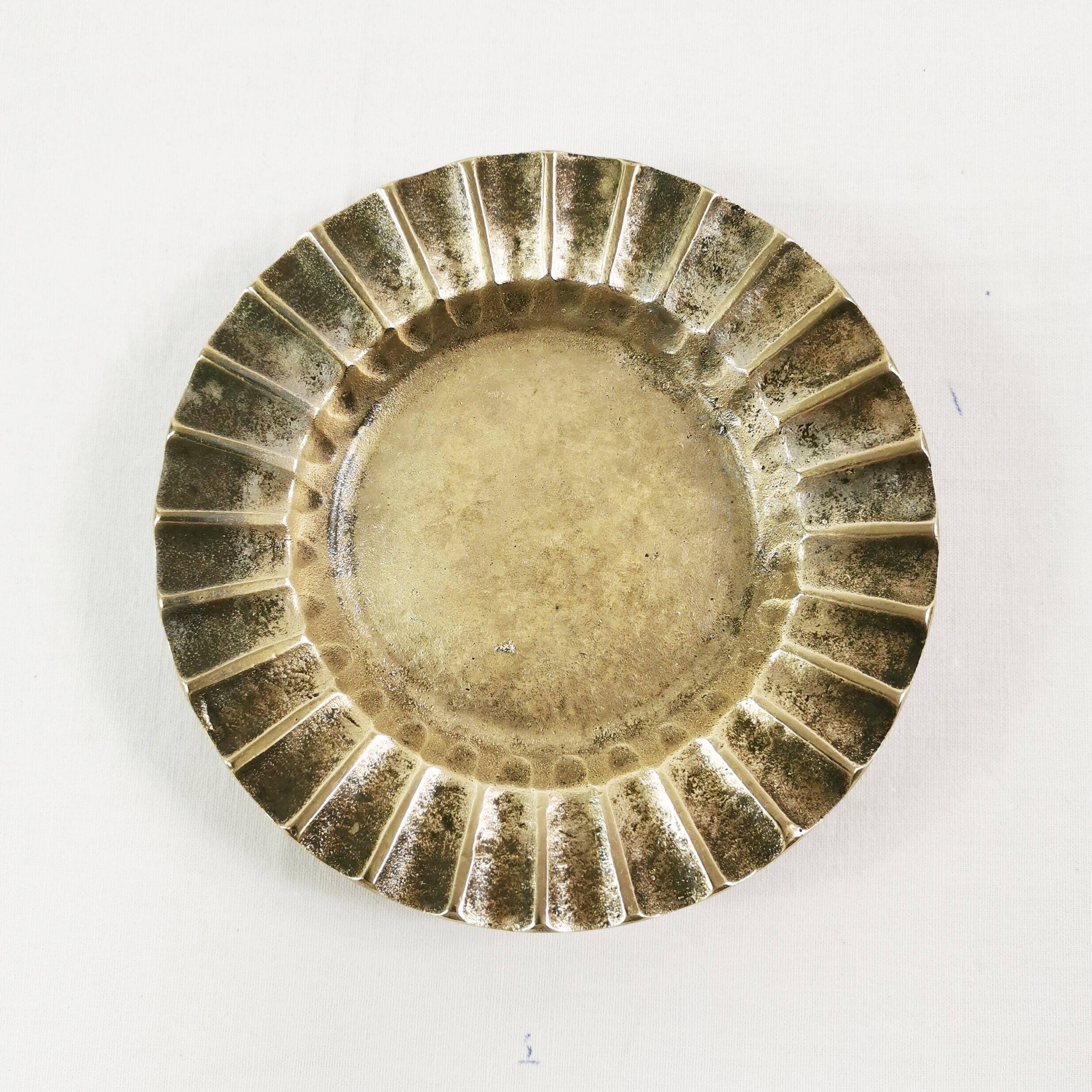 Art Deco brass ashtray, Denmark, 1950s.
