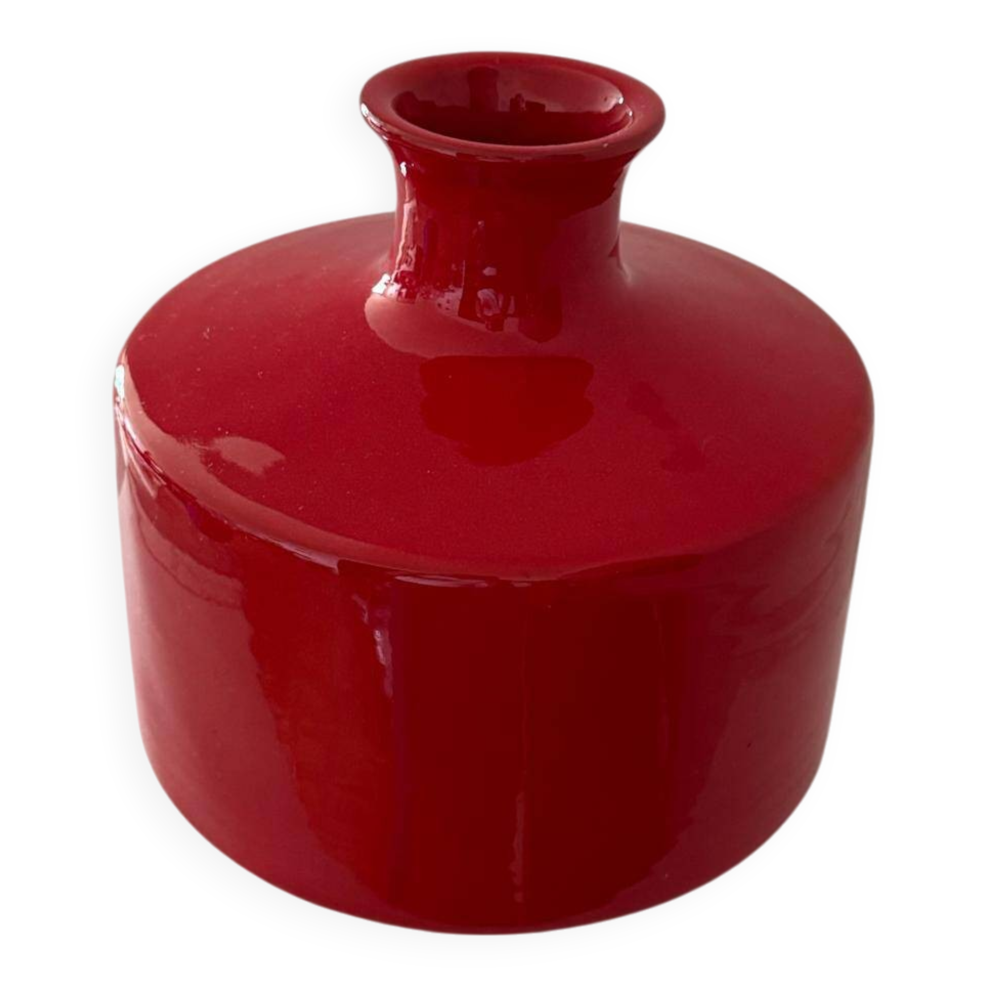 Vase en céramique rouge, années 70