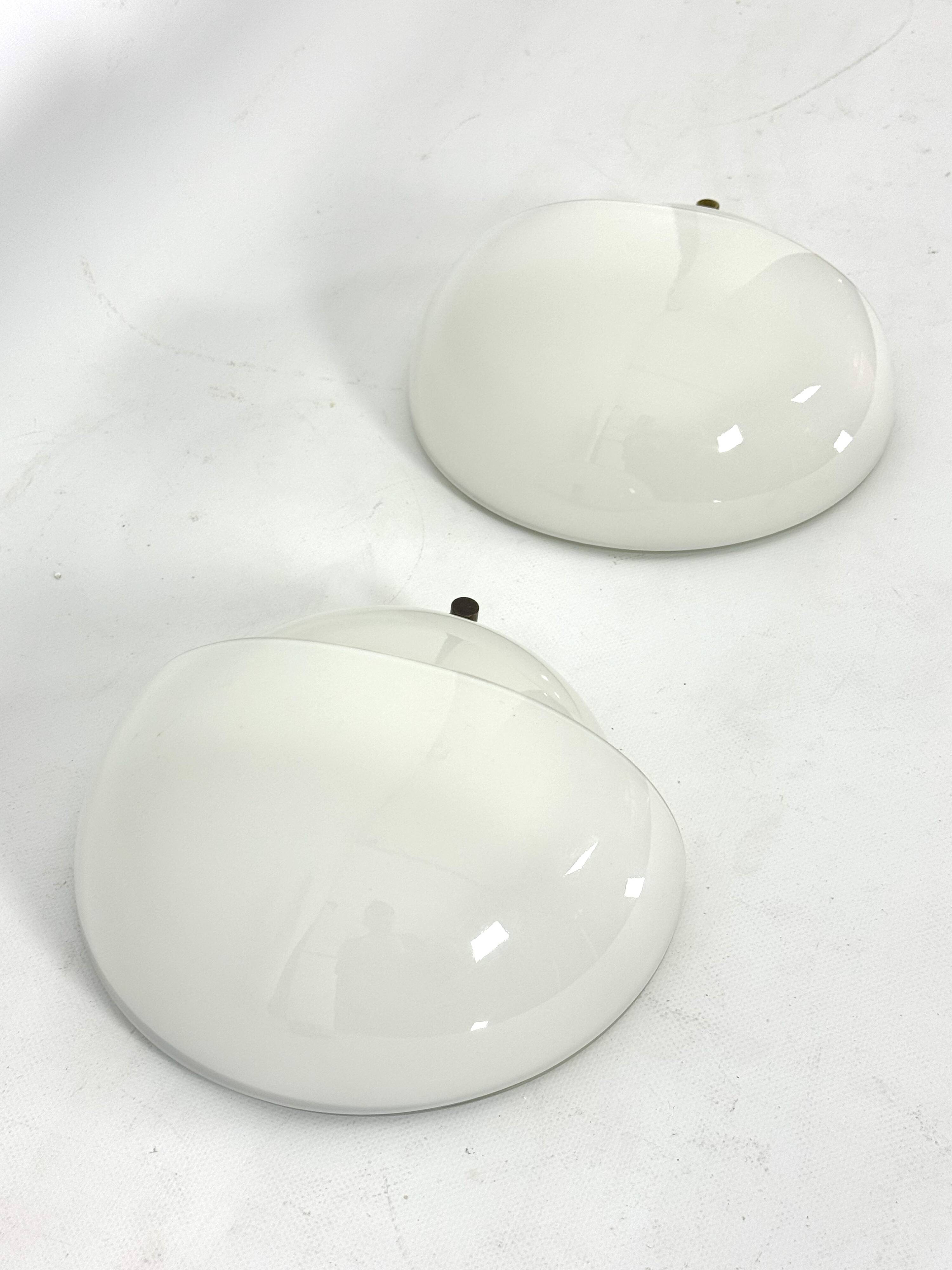 Rare Set of two Glass and brass Mania sconces by Vico Magistretti for Artemide. Italy 1960s